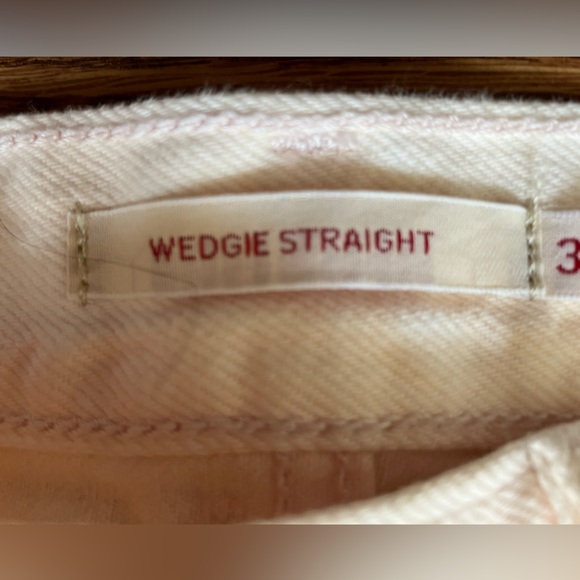 Levi’s Premium NWT Wedgie Straight High Rise cotton tie dyed peach white 30 - Picture 5 of 13